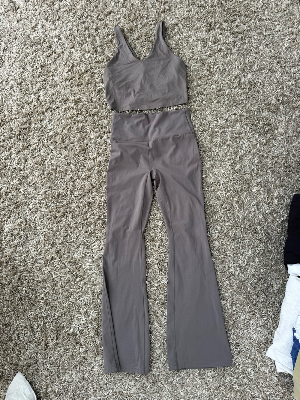 High-Waist Flare Active Pants & Crop Tank Set